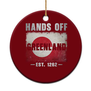 Hands Off Greenland Ceramic Ornament Greenland EST 1262 Political Protest TS11 1pc Red Print Your Wear