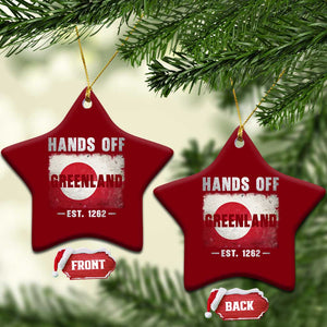 Hands Off Greenland Ceramic Ornament Greenland EST 1262 Political Protest TS11 Print Your Wear