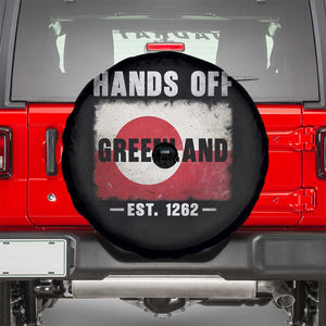 Hands Off Greenland Spare Tire Cover Greenland EST 1262 Political Protest TS11 Black Print Your Wear
