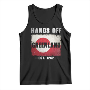 Hands Off Greenland Tank Top Greenland EST 1262 Political Protest TS11 Black Print Your Wear