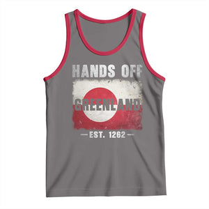 Hands Off Greenland Tank Top Greenland EST 1262 Political Protest TS11 Deep Heather Red Print Your Wear