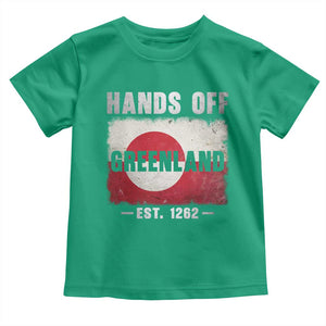 Hands Off Greenland Toddler T Shirt Greenland EST 1262 Political Protest TS11 Irish Green Print Your Wear