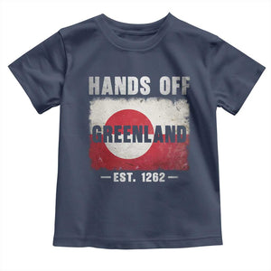 Hands Off Greenland Toddler T Shirt Greenland EST 1262 Political Protest TS11 Navy Print Your Wear