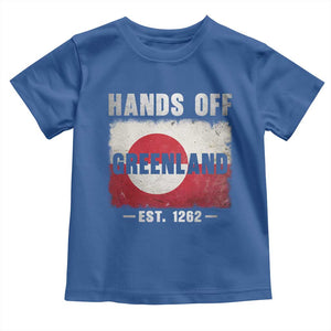 Hands Off Greenland Toddler T Shirt Greenland EST 1262 Political Protest TS11 Royal Blue Print Your Wear