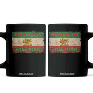 Iran Azadi Lion Sun Sword Flag Free Iran Revolution Coffee Mug TS11 Black Print Your Wear