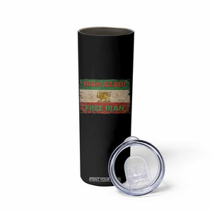 Iran Azadi Lion Sun Sword Flag Free Iran Revolution Skinny Tumbler TS11 Print Your Wear