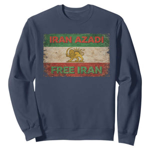Iran Azadi Lion Sun Sword Flag Free Iran Revolution Sweatshirt TS11 Navy Print Your Wear