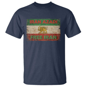 Iran Azadi Lion Sun Sword Flag Free Iran Revolution T Shirt TS11 Navy Print Your Wear