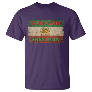 Iran Azadi Lion Sun Sword Flag Free Iran Revolution T Shirt TS11 Purple Print Your Wear