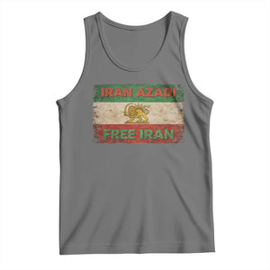 Iran Azadi Lion Sun Sword Flag Free Iran Revolution Tank Top TS11 Black Heather Print Your Wear