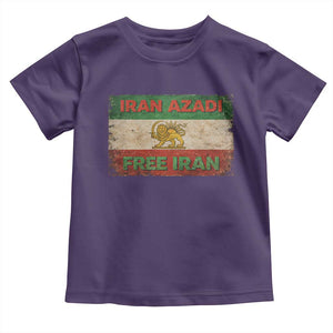 Iran Azadi Lion Sun Sword Flag Free Iran Revolution Toddler T Shirt TS11 Purple Print Your Wear