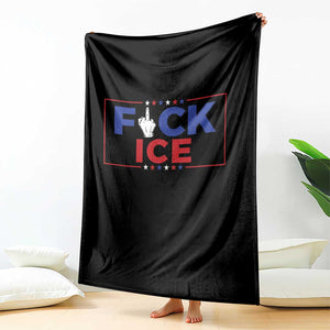 Funny Fck Ice Throw Blanket Immigration Activist Anti Deportation Middle Finger Graphic TS11 Print Your Wear