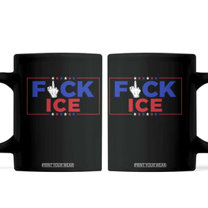 Funny Fck Ice Coffee Mug Immigration Activist Anti Deportation Middle Finger Graphic TS11 Black Print Your Wear