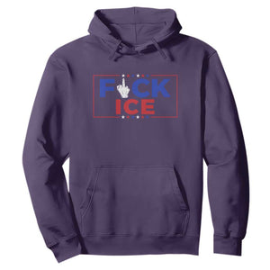 Funny Fck Ice Hoodie Immigration Activist Anti Deportation Middle Finger Graphic TS11 Purple Print Your Wear