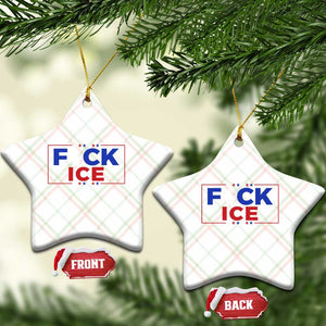 Funny Fck Ice Ceramic Ornament Immigration Activist Anti Deportation Middle Finger Graphic TS11 Print Your Wear
