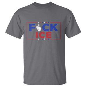 Funny Fck Ice T Shirt Immigration Activist Anti Deportation Middle Finger Graphic TS11 Charcoal Print Your Wear