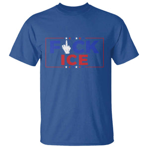 Funny Fck Ice T Shirt Immigration Activist Anti Deportation Middle Finger Graphic TS11 Royal Blue Print Your Wear