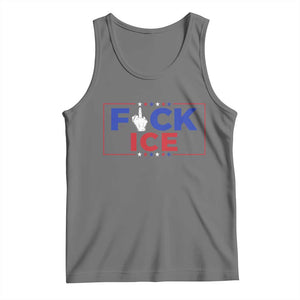 Funny Fck Ice Tank Top Immigration Activist Anti Deportation Middle Finger Graphic TS11 Black Heather Print Your Wear