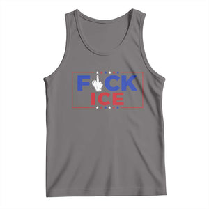 Funny Fck Ice Tank Top Immigration Activist Anti Deportation Middle Finger Graphic TS11 Deep Heather Print Your Wear