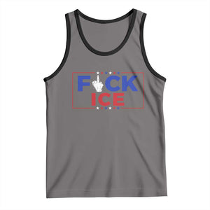 Funny Fck Ice Tank Top Immigration Activist Anti Deportation Middle Finger Graphic TS11 Deep Heather Black Print Your Wear