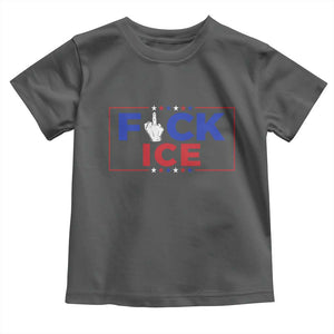 Funny Fck Ice Toddler T Shirt Immigration Activist Anti Deportation Middle Finger Graphic TS11 Dark Heather Print Your Wear
