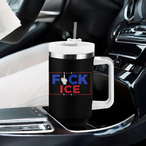 Funny Fck Ice Tumbler With Handle Immigration Activist Anti Deportation Middle Finger Graphic TS11 Print Your Wear