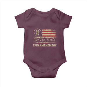8647 Resist 25th Amendment Baby Onesie Vintage American Flag TS11 Maroon Print Your Wear