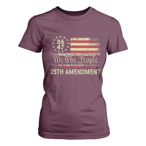 8647 Resist 25th Amendment T Shirt For Women - Vintage American Flag Political Resistance Tee TS11 Maroon Print Your Wear