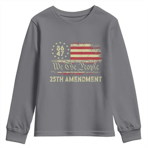 8647 Resist 25th Amendment Youth Sweatshirt Vintage American Flag TS11 Charcoal Print Your Wear