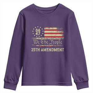 8647 Resist 25th Amendment Youth Sweatshirt Vintage American Flag TS11 Purple Print Your Wear
