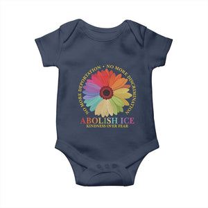 Abolish Ice Baby Onesie No More Deportation No More Discrimmination Kindness Over Fear TS11 Navy Print Your Wear