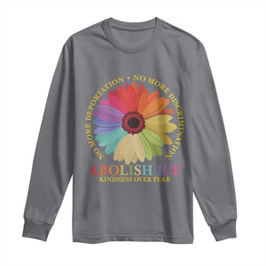 Abolish Ice Long Sleeve Shirt No More Deportation No More Discrimmination Kindness Over Fear TS11 Charcoal Print Your Wear
