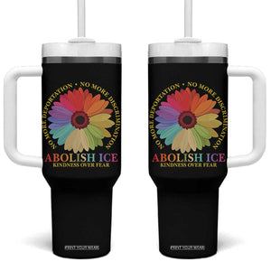 Abolish Ice Tumbler With Handle No More Deportation No More Discrimmination Kindness Over Fear TS11 One Size: 40 oz Black Print Your Wear