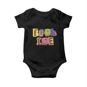 Fck Ice Baby Onesie Immigration Activist Magazine Cutout Paper Graphic TS11 Black Print Your Wear