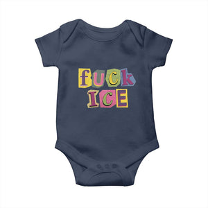 Fck Ice Baby Onesie Immigration Activist Magazine Cutout Paper Graphic TS11 Navy Print Your Wear