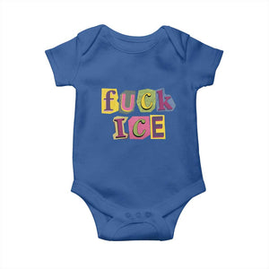 Fck Ice Baby Onesie Immigration Activist Magazine Cutout Paper Graphic TS11 Royal Blue Print Your Wear