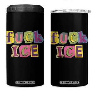 Fck Ice 4 in 1 Can Cooler Tumbler Immigration Activist Magazine Cutout Paper Graphic TS11 One Size: 16 oz Black Print Your Wear