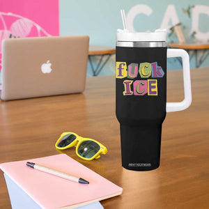 Fck Ice Tumbler With Handle Immigration Activist Magazine Cutout Paper Graphic TS11 Print Your Wear