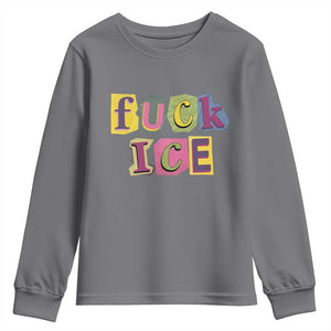 Fck Ice Youth Sweatshirt Immigration Activist Magazine Cutout Paper Graphic TS11 Charcoal Print Your Wear