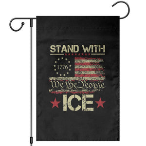 Stand With Ice Garden Flag Immigration Officers American Flag Border Patrol TS11 Black Print Your Wear
