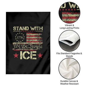 Stand With Ice Garden Flag Immigration Officers American Flag Border Patrol TS11 Print Your Wear