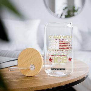 Stand With Ice Glass Can Immigration Officers American Flag Border Patrol TS11 Print Your Wear