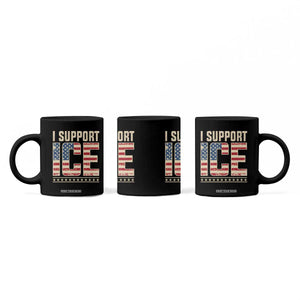 I Support ICE Coffee Mug Immigration Officers Vintage American Flag TS11 Print Your Wear