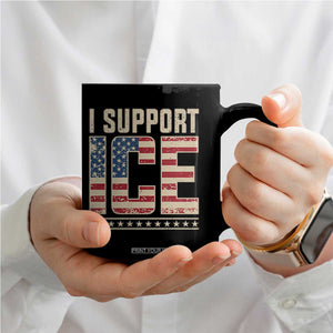 I Support ICE Coffee Mug Immigration Officers Vintage American Flag TS11 Print Your Wear