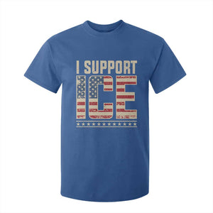 I Support ICE T Shirt For Kid Immigration Officers Vintage American Flag TS11 Royal Blue Print Your Wear