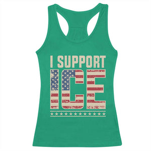 I Support ICE Racerback Tank Top Immigration Officers Vintage American Flag TS11 Irish Green Print Your Wear