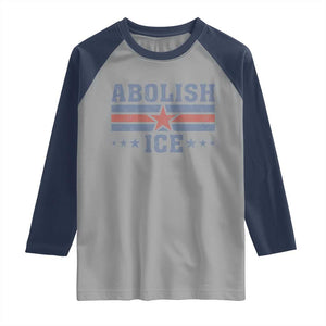 Abolish Ice Raglan Shirt Resist Support Immigrants Refugees TS11 Sport Gray Navy Print Your Wear