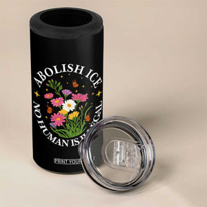 Abolish Ice No Human Is Illegal 4 in 1 Can Cooler Tumbler Immigration Rights Protest TS11 Print Your Wear