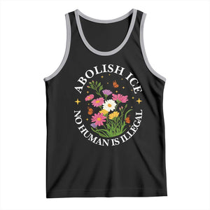 Abolish Ice No Human Is Illegal Tank Top Immigration Rights Protest TS11 Black Athletic Heather Print Your Wear