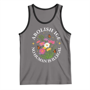 Abolish Ice No Human Is Illegal Tank Top Immigration Rights Protest TS11 Deep Heather Black Print Your Wear